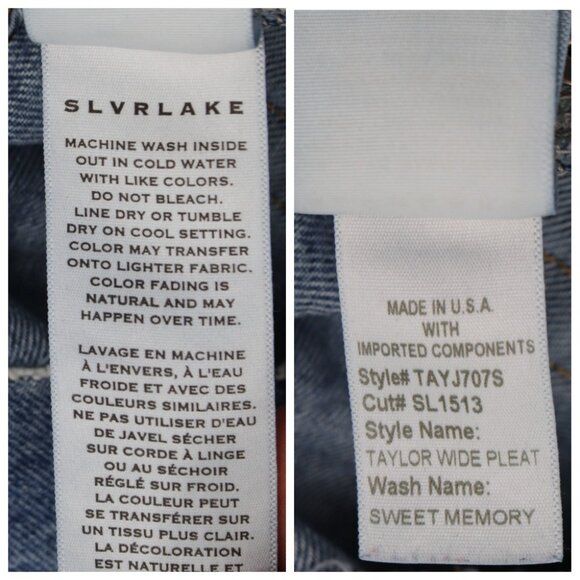 SilverLake Jeans Womens 26 29x32 Taylor Wide Leg Pleated High Rise Made in USA - Picture 16 of 16